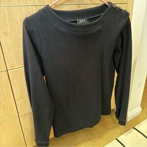 A.P.C. Black Long Sleeve Top